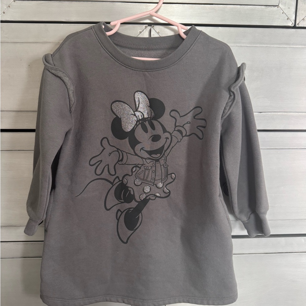 GAP Minnie Mouse Gray Toddler Sweatshirt Dress